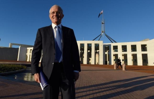 Australian Prime Minister Malcolm Turnbull stands outside Australia's Parliament House in Canberra